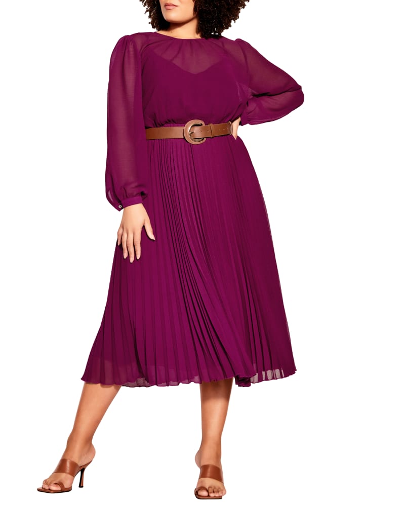 Kimberly Love Pleat Dress Deep Fuchsia